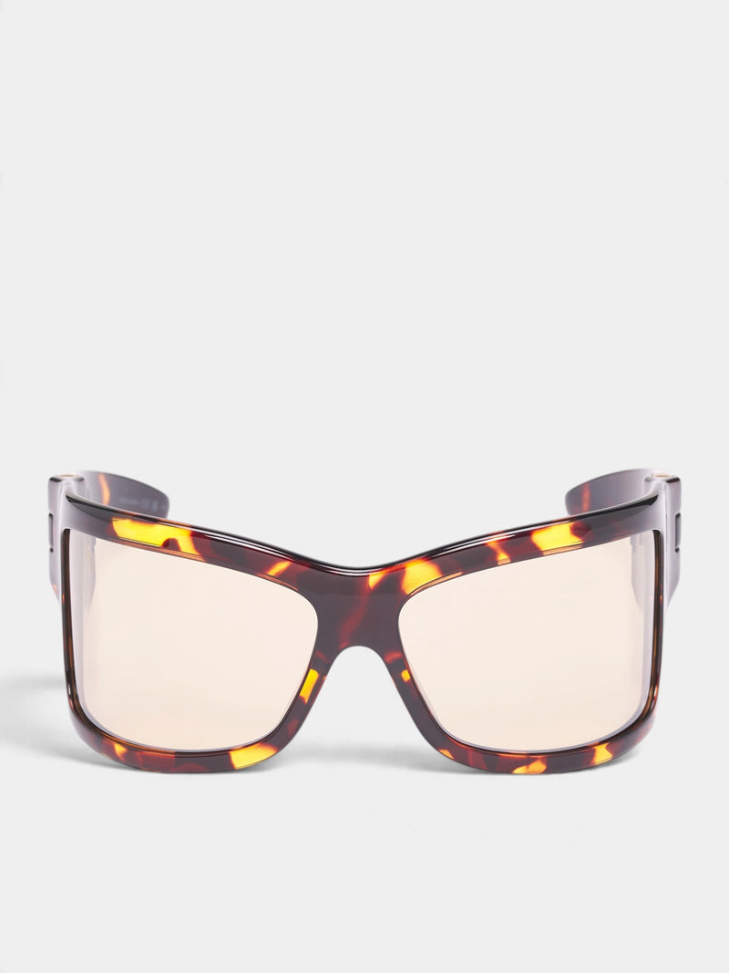 Havana Rectangular Wraparound Sunglasses (A009H5VBL80-1509-HAVANA-YELLOW)
