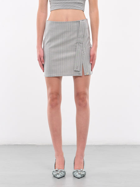 Pinstripe Mini Skirt (A0105-8725-MULTI-GREY)
