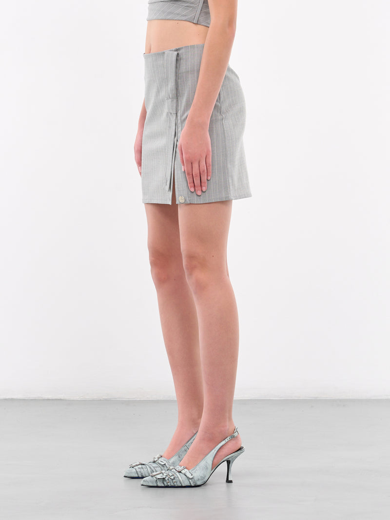 Pinstripe Mini Skirt (A0105-8725-MULTI-GREY)