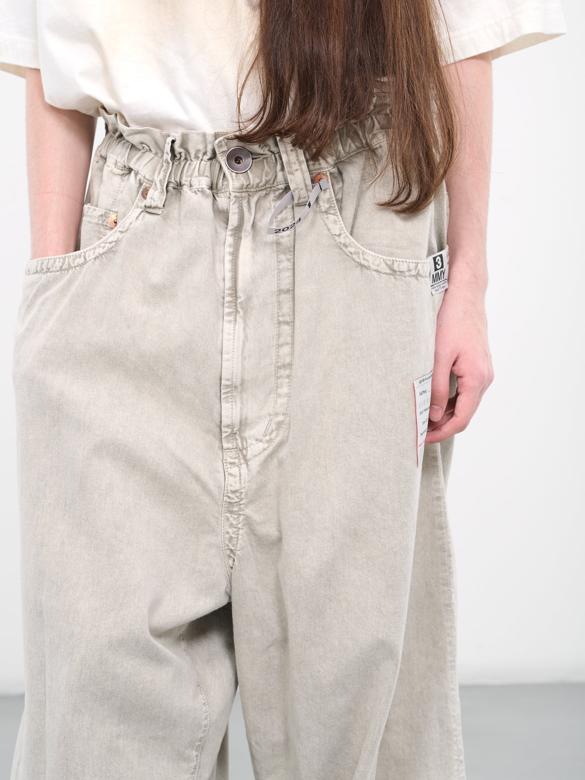 Oversized Denim Wide Pants (A12PT023-WHITE)