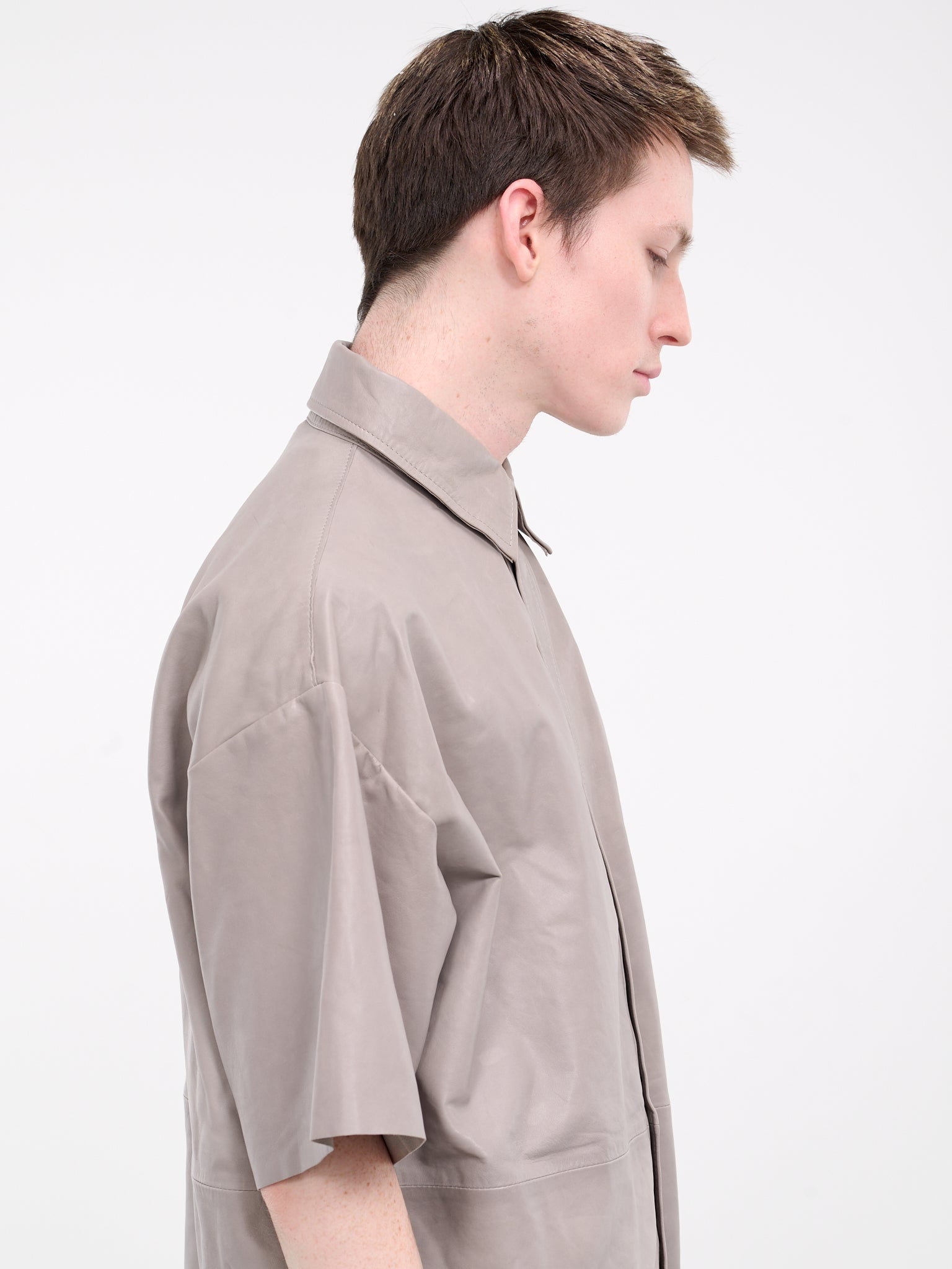 S-Emin-Lth Leather Shirt (A13099-S-EMIN-LTH-DOVE-GREY)