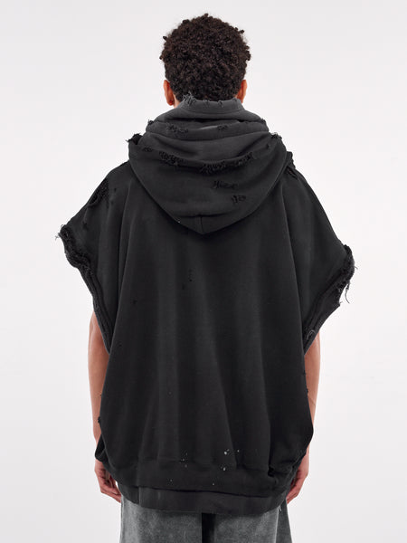 Layered Sleeveless Zip Hoodie (A14VT562-BLACK) Layered Sleeveless Zip Hoodie (A14VT562-BLACK)
