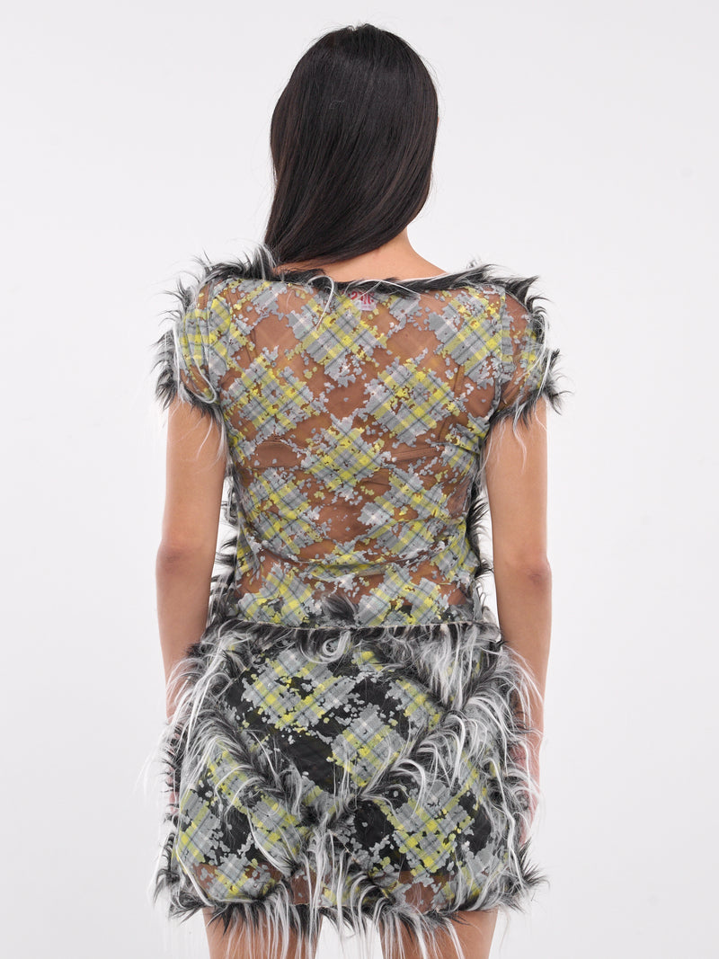 Sheer Faux Fur Top (A16506-0CLBX-VERY-BLACK)