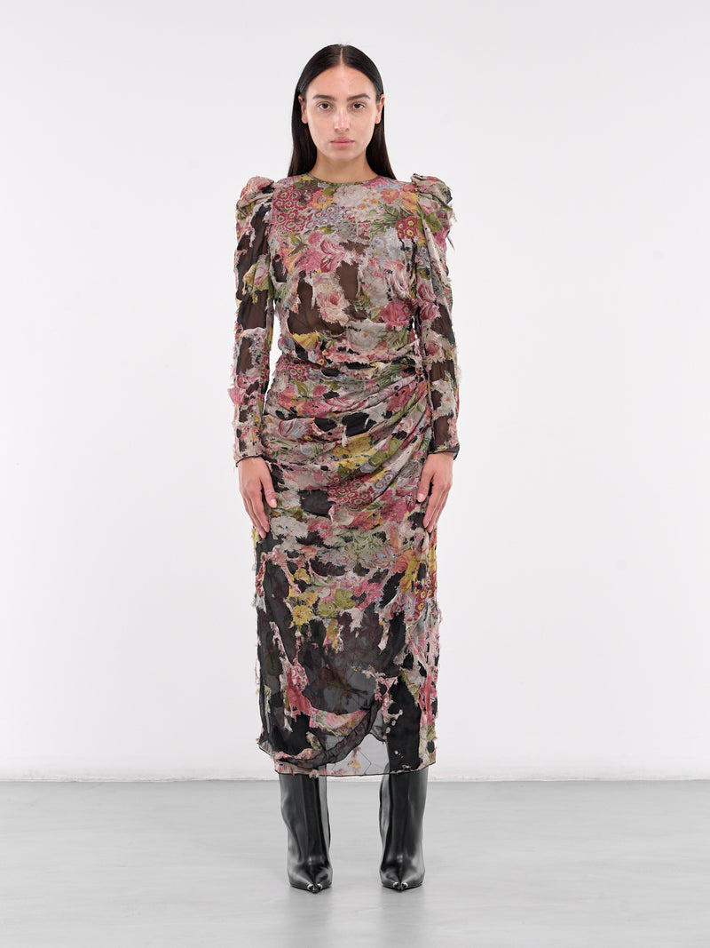 Distressed Midi Dress (A16780-0QMAS-VERY-BLACK)