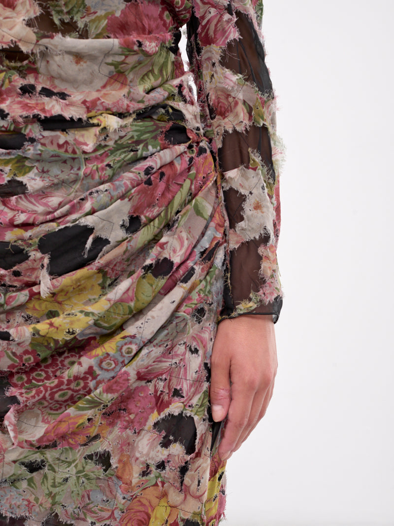 Distressed Midi Dress (A16780-0QMAS-VERY-BLACK)