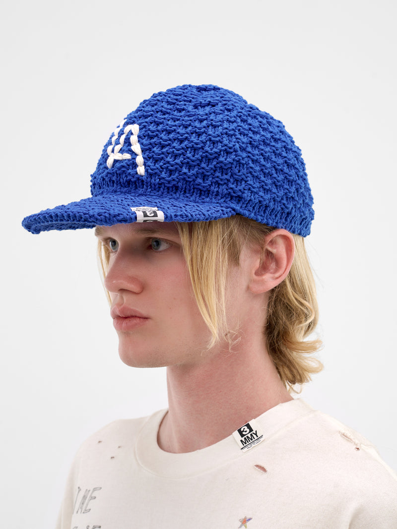 Blue LA Crochet Knit Hat (A16AC402-BLUE)