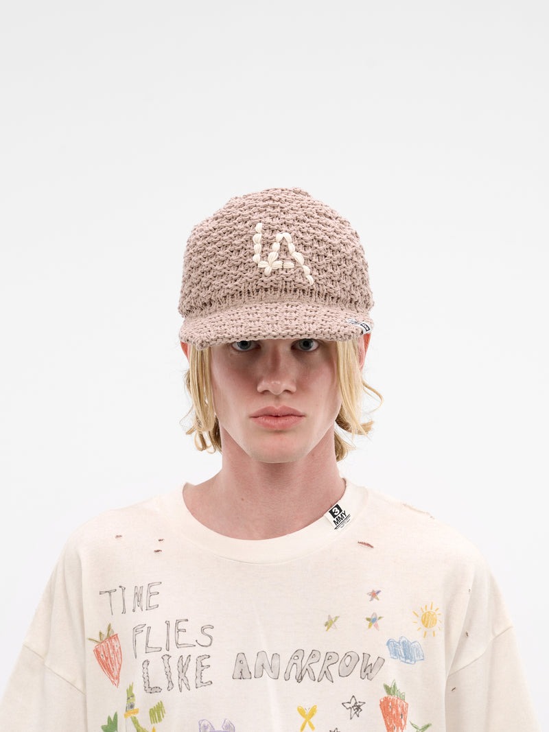Brown LA Crochet Knit Hat (A16AC402-BROWN)