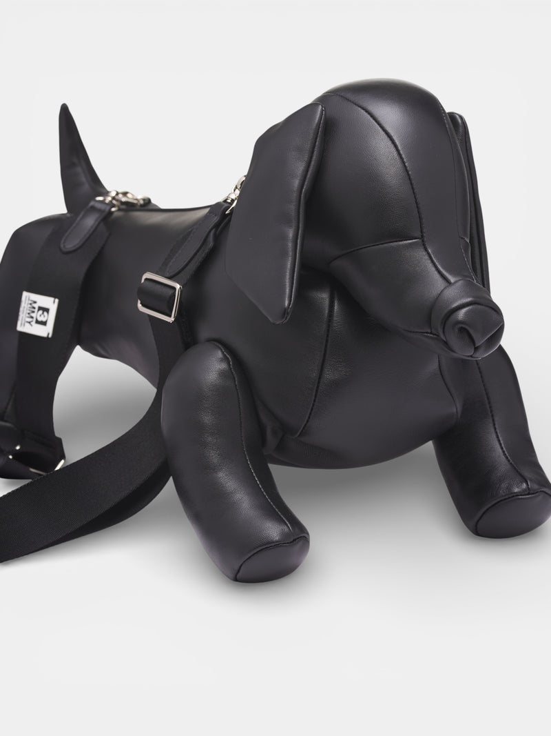 Black Lamb Leather Dachshund Bag (A16BG716-BLACK)