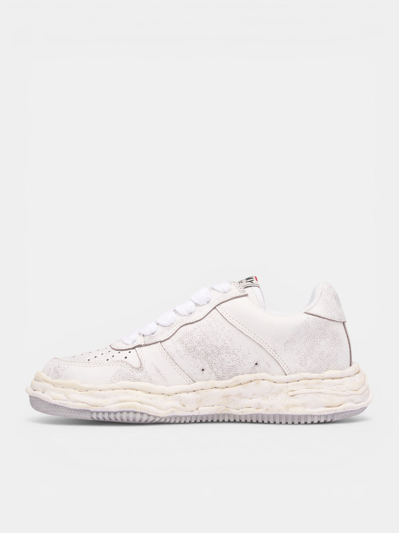 White Aged Leather Wayne Sneakers (A16FW728-WHITE)