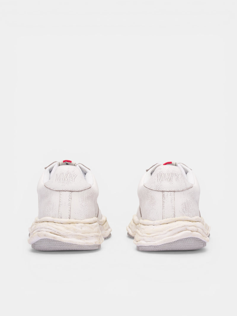 White Aged Leather Wayne Sneakers (A16FW728-WHITE)