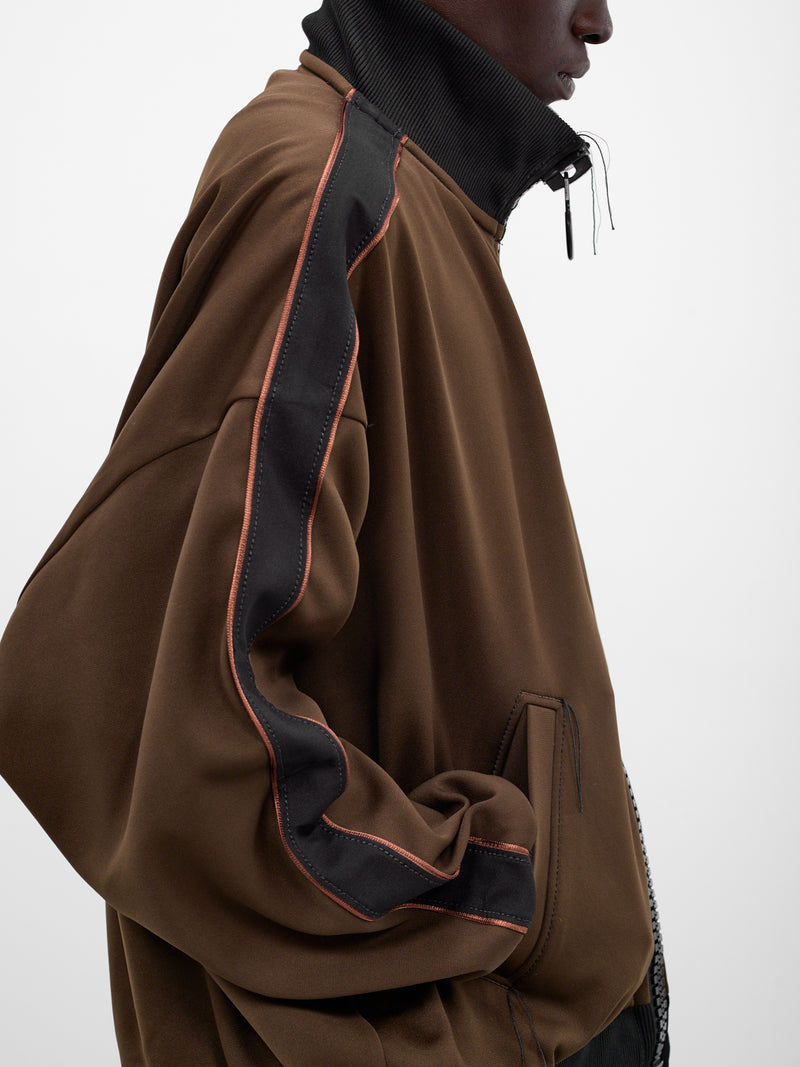 Brown Amateur Sewing Track Jacket (A16JK581-BROWN)