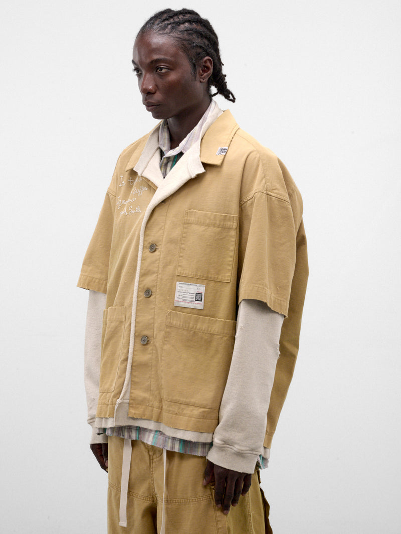 Mustard Cotton Layered Workwear Shirt (A17SH087-MUSTARD)