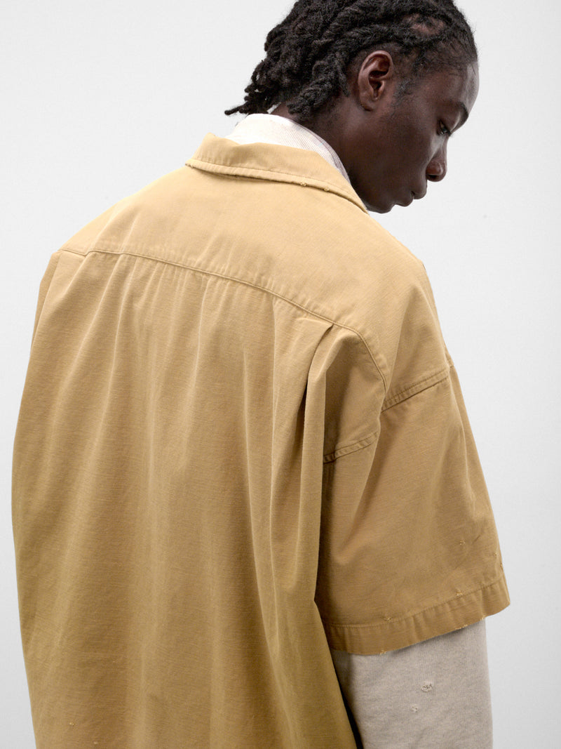 Mustard Cotton Layered Workwear Shirt (A17SH087-MUSTARD)