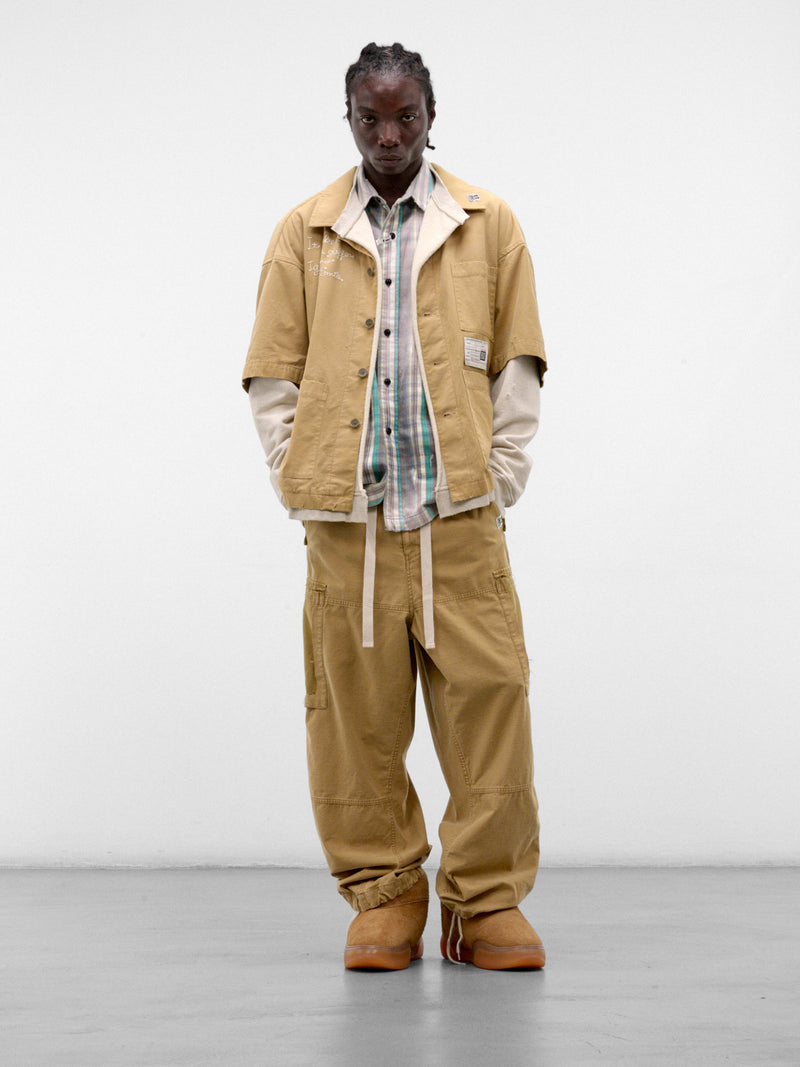 Mustard Cotton Layered Workwear Shirt (A17SH087-MUSTARD)