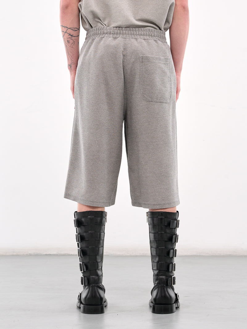 P-Perc Distressed Sweat Shorts (A19116-0PLAI-GREY)