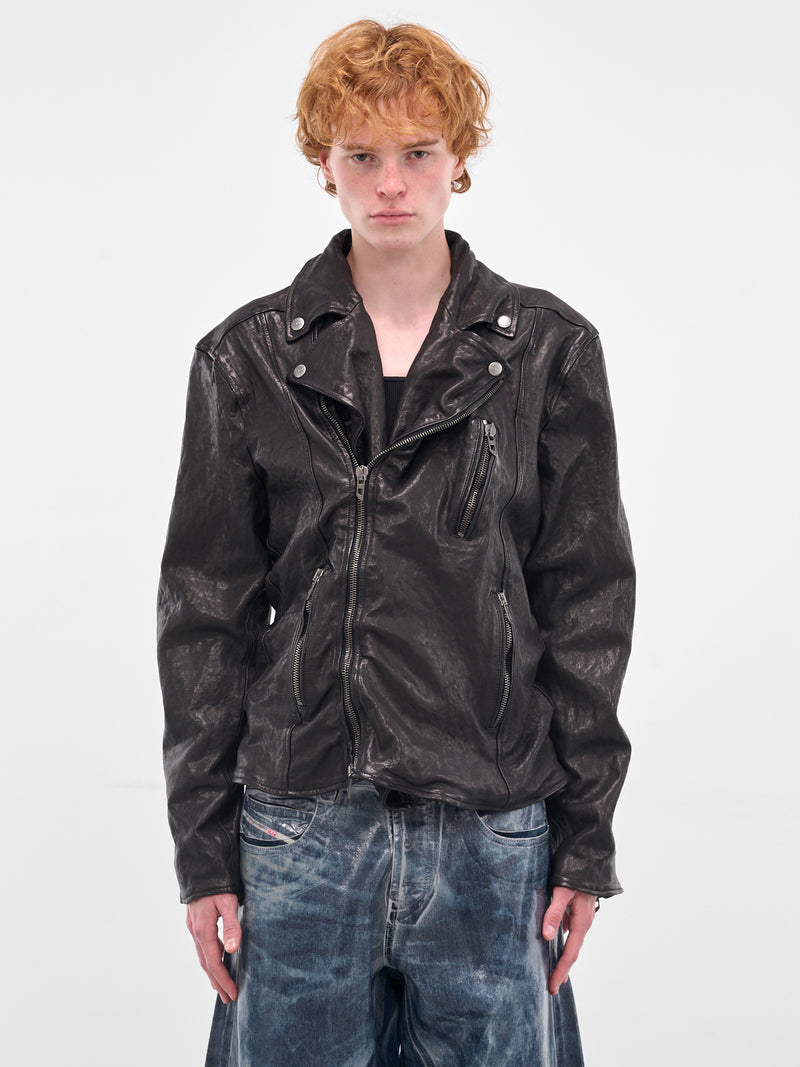 Black L-Uncan Lambskin Biker Jacket (A20593-0SLCW-9XX-BLACK)