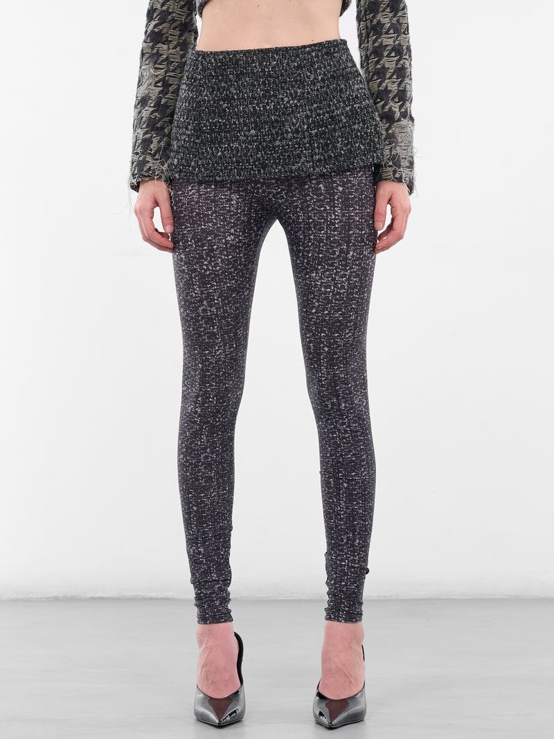 Black P-Hour Bouclé Tweed Leggings (A20618-0EPCS-9XXA-DEEP-BLACK)