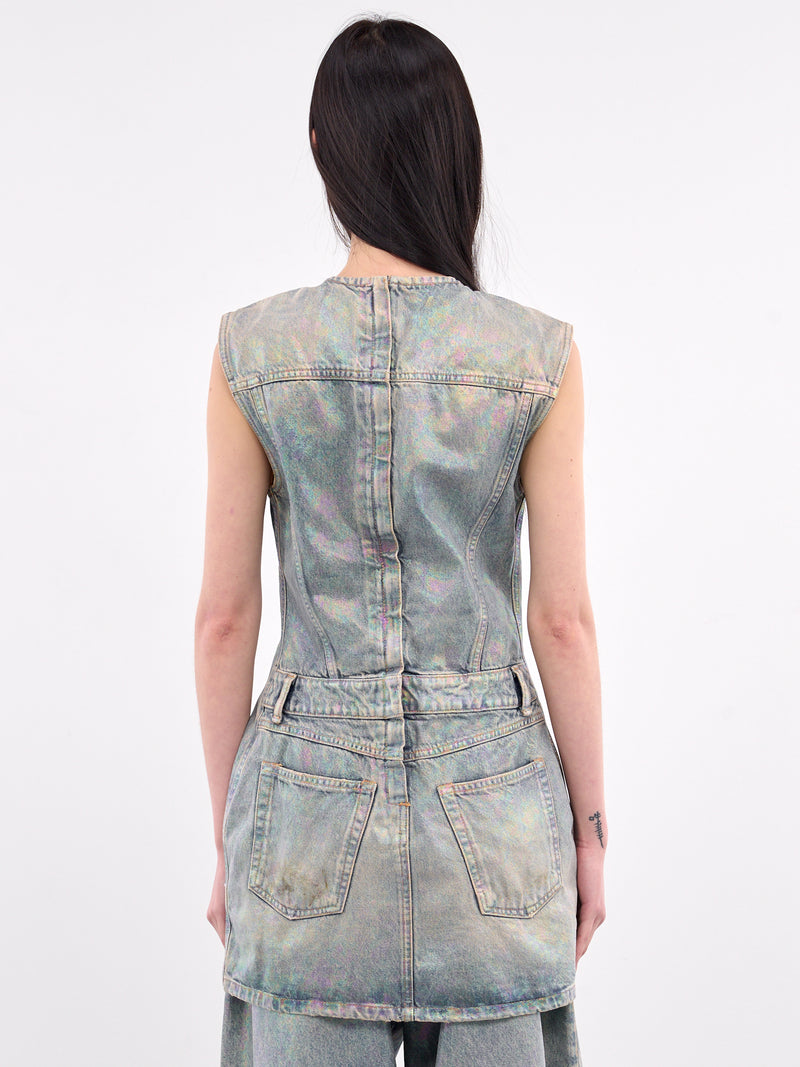 Coated Denim Dress (A20780-MID-BLUE)