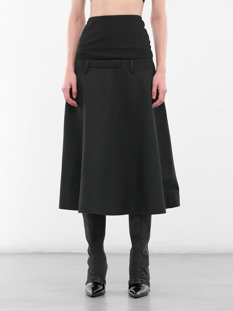Navy O-Grace-Bond Midi Skirt (AA21128-0WFCZ-81E-MIDNIGHT-BLUE)
