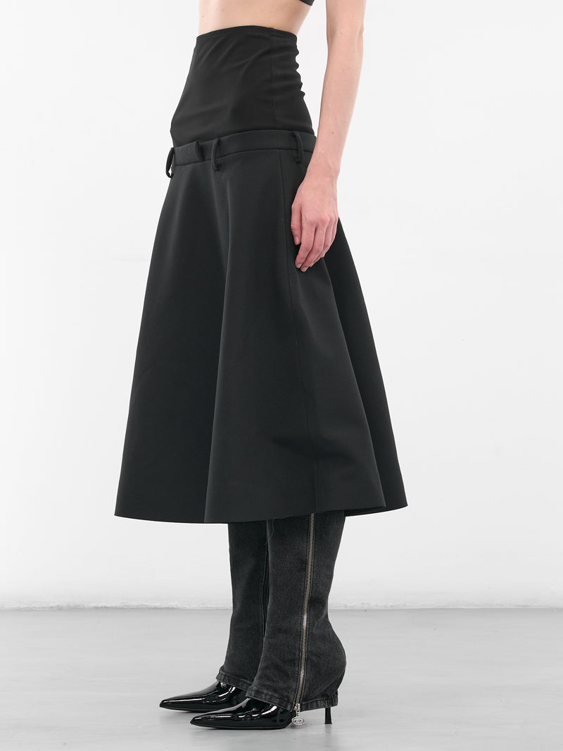 Navy O-Grace-Bond Midi Skirt (AA21128-0WFCZ-81E-MIDNIGHT-BLUE)