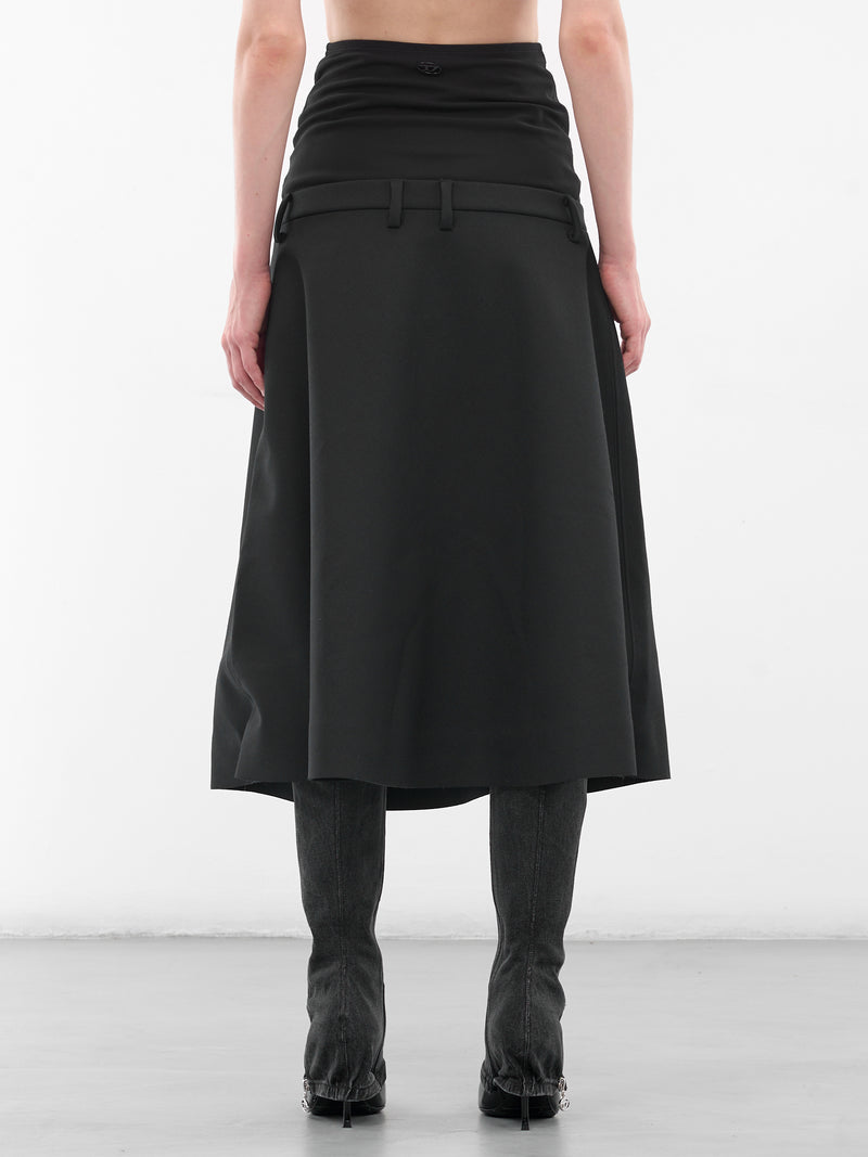 Navy O-Grace-Bond Midi Skirt (AA21128-0WFCZ-81E-MIDNIGHT-BLUE)