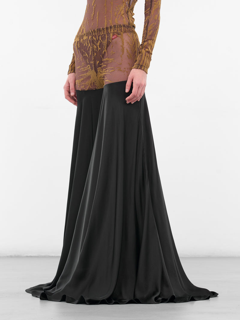 Black O-Garcia Paneled Maxi Skirt (A21329-0PKBL-9XX-BLACK)