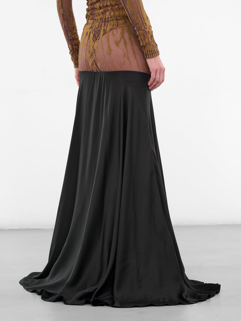 Black O-Garcia Paneled Maxi Skirt (A21329-0PKBL-9XX-BLACK)