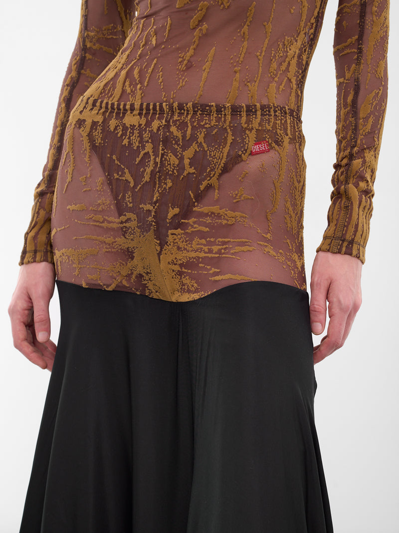 Black O-Garcia Paneled Maxi Skirt (A21329-0PKBL-9XX-BLACK)