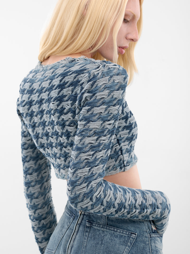 Blue M-Hella Cropped Denim Cardigan (A21445-0EGCA-8ATA-BLUE)