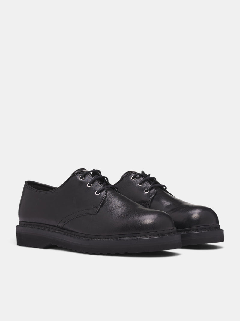 Black Leather Trampler Shoes (A2257TSB-BLACK)
