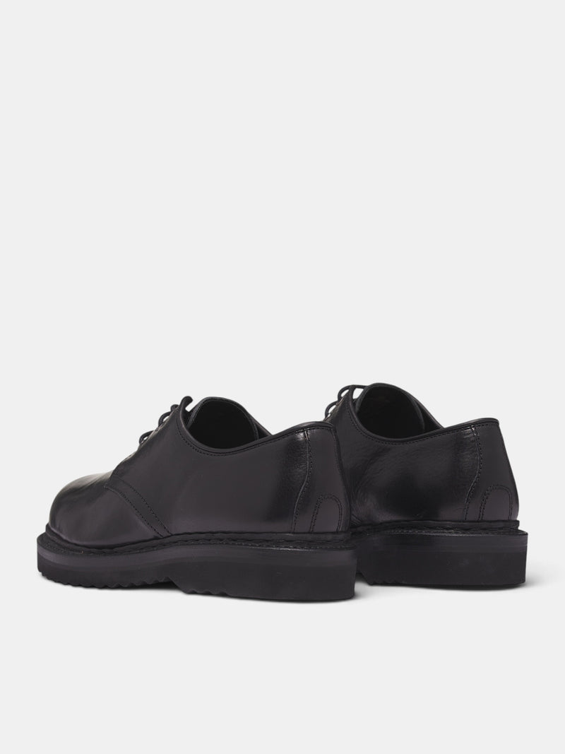 Black Leather Trampler Shoes (A2257TSB-BLACK)