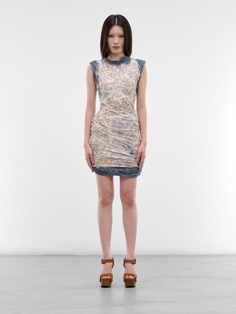 D-Ayana X-Ray Floral Mini Dress (A22937-0IFBA-8GJA-BLUE)