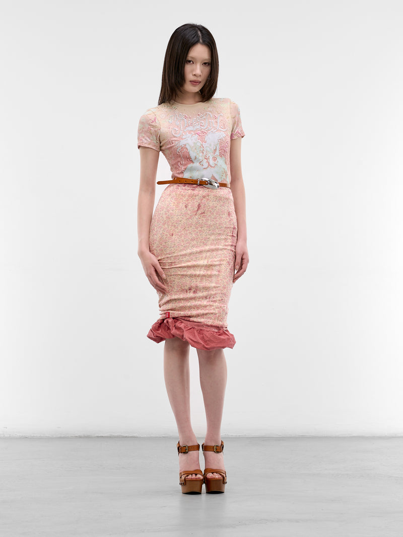 T-Bril Flocked Fur Graphic Tee (A23538-0BKCK-34VA-BLUSH)