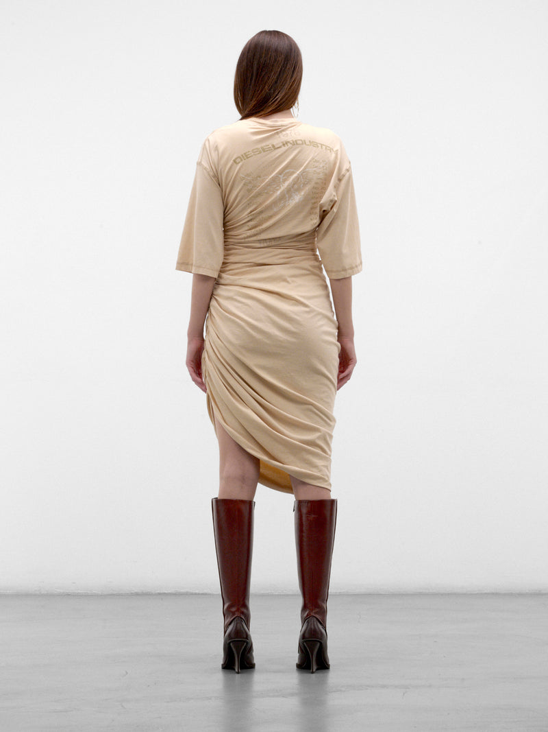 Ivory D-Virta Ruched Midi Dress (A25156-D-VIRTA-IVORY)