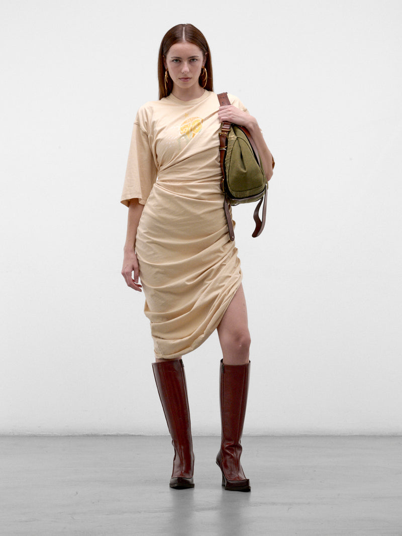Ivory D-Virta Ruched Midi Dress (A25156-D-VIRTA-IVORY)