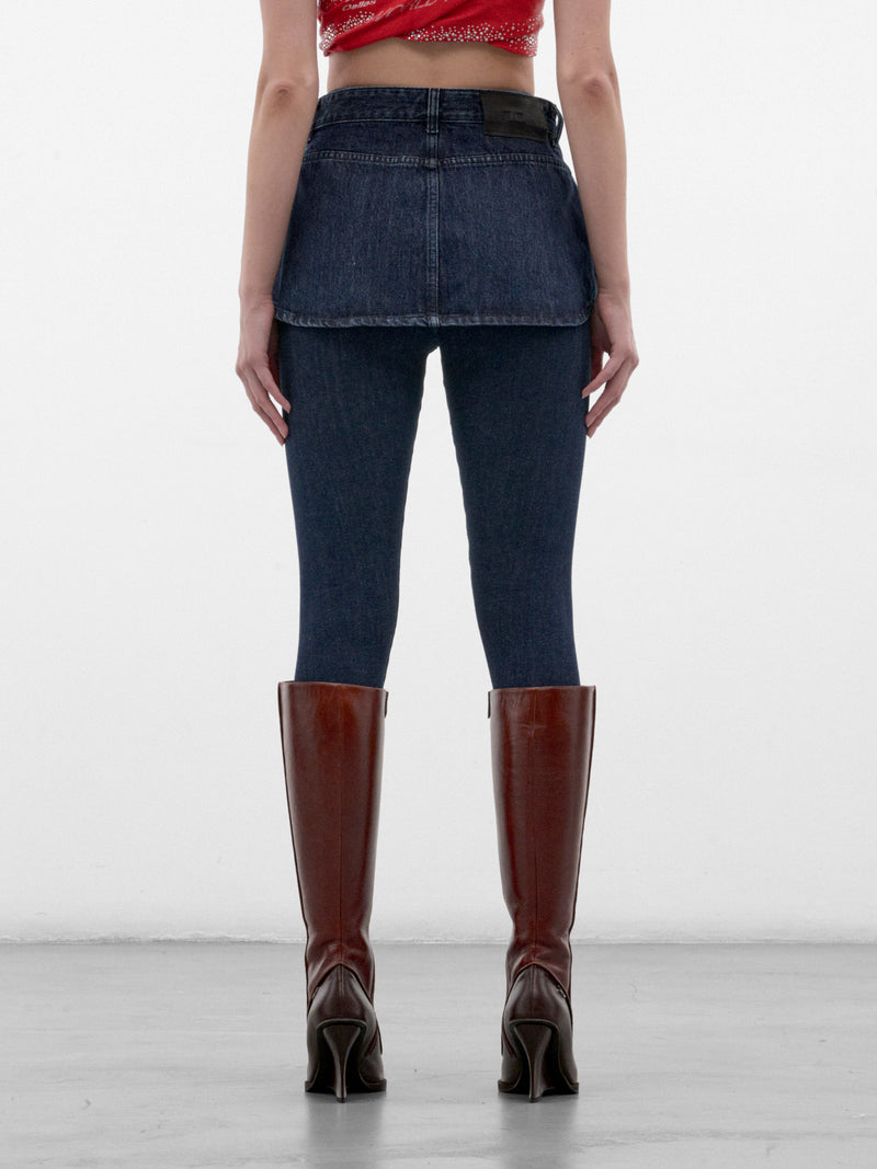 Indigo D-Spika Skirt Jeans (A25597-D-SPIKA-FSJ-DENIM)