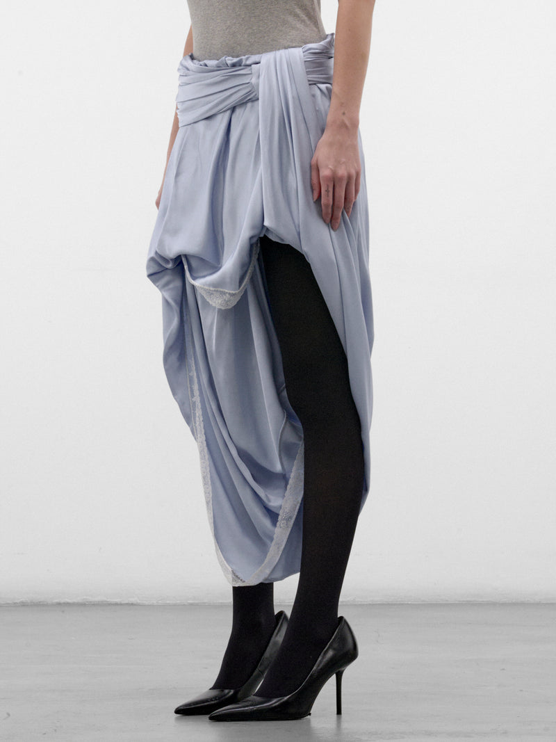 Blue O-Wanda Draped Midi Skirt (A25884-O-WANDA-POWDER-BLUE)