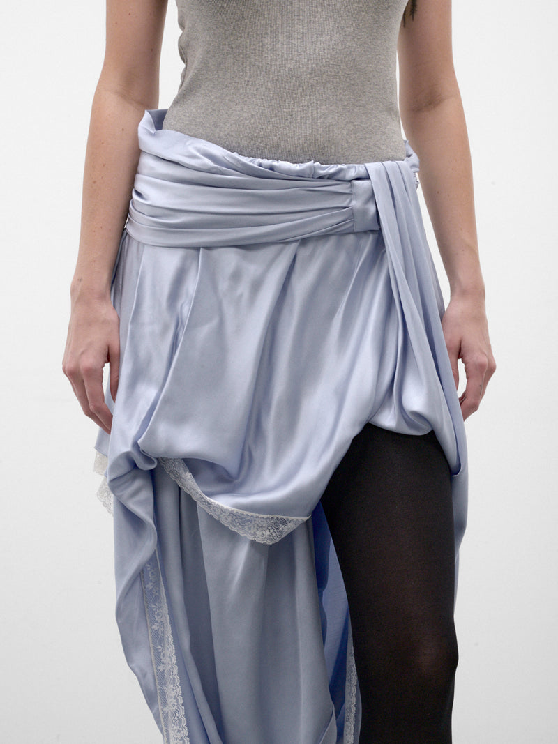 Blue O-Wanda Draped Midi Skirt (A25884-O-WANDA-POWDER-BLUE)