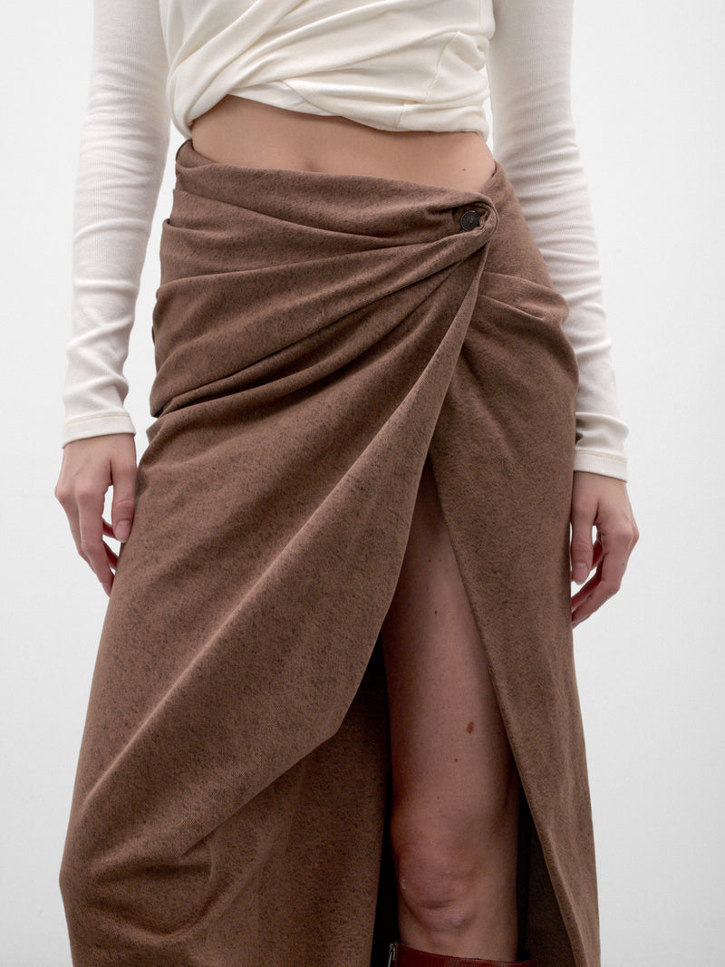 Brown De-Dasli Denim Maxi Skirt (A26051-DE-DASLI-FSJ1-BROWN)