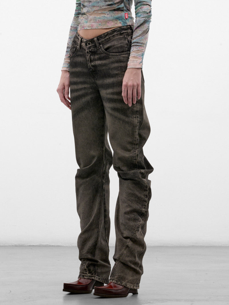 Black D-Twisty Curved Jeans (A26123-D-TWISTY-WASHED-BLACK)