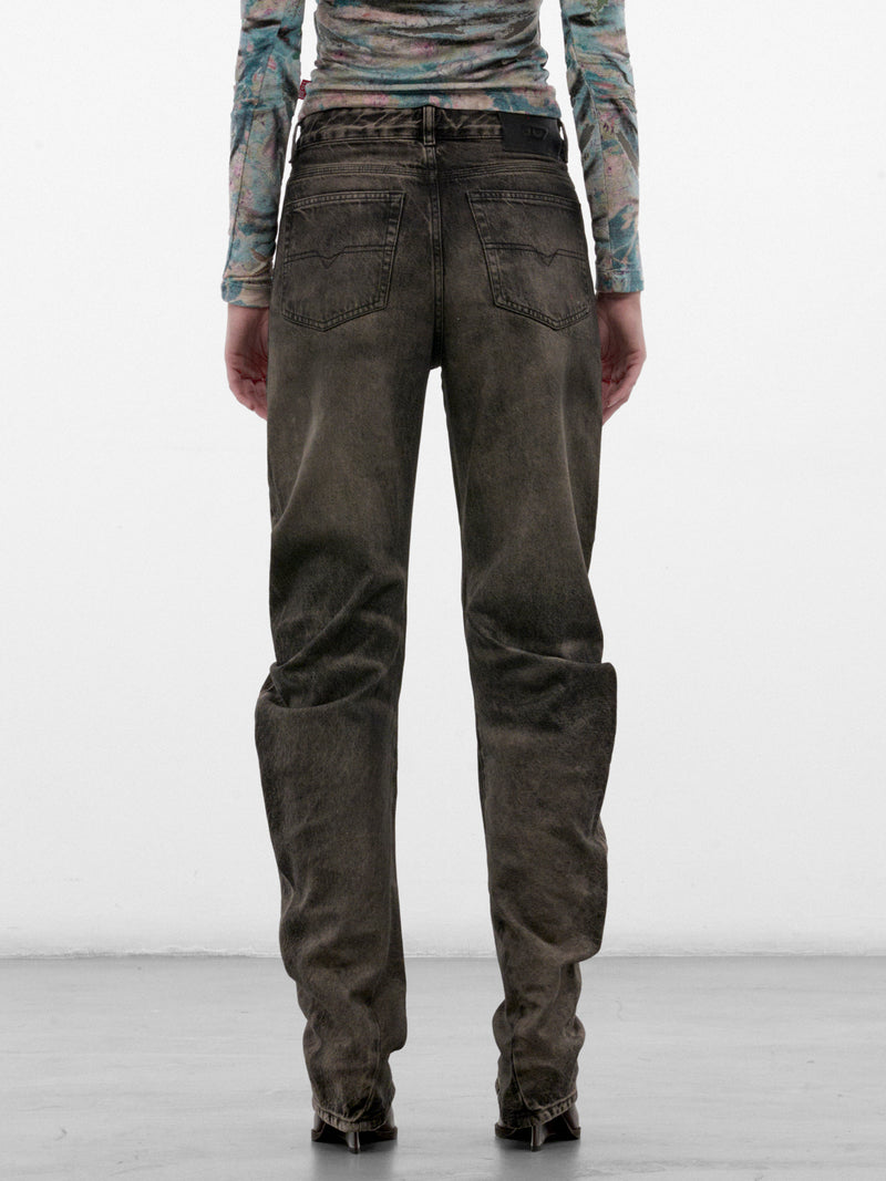 Black D-Twisty Curved Jeans (A26123-D-TWISTY-WASHED-BLACK)
