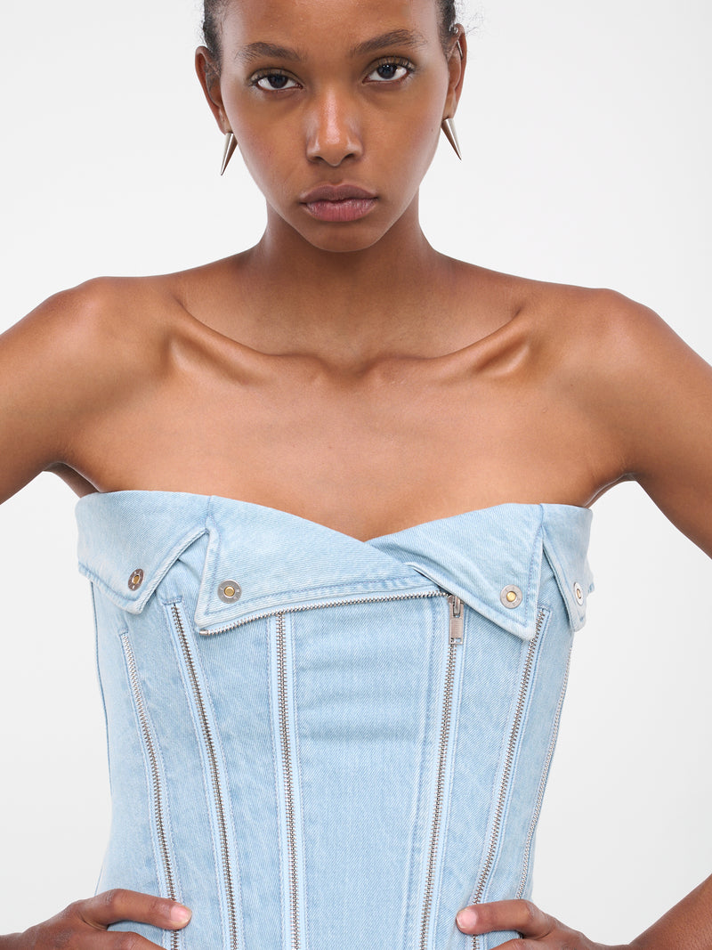 Denim Biker Corset (A3616P23-5037-CYAN)