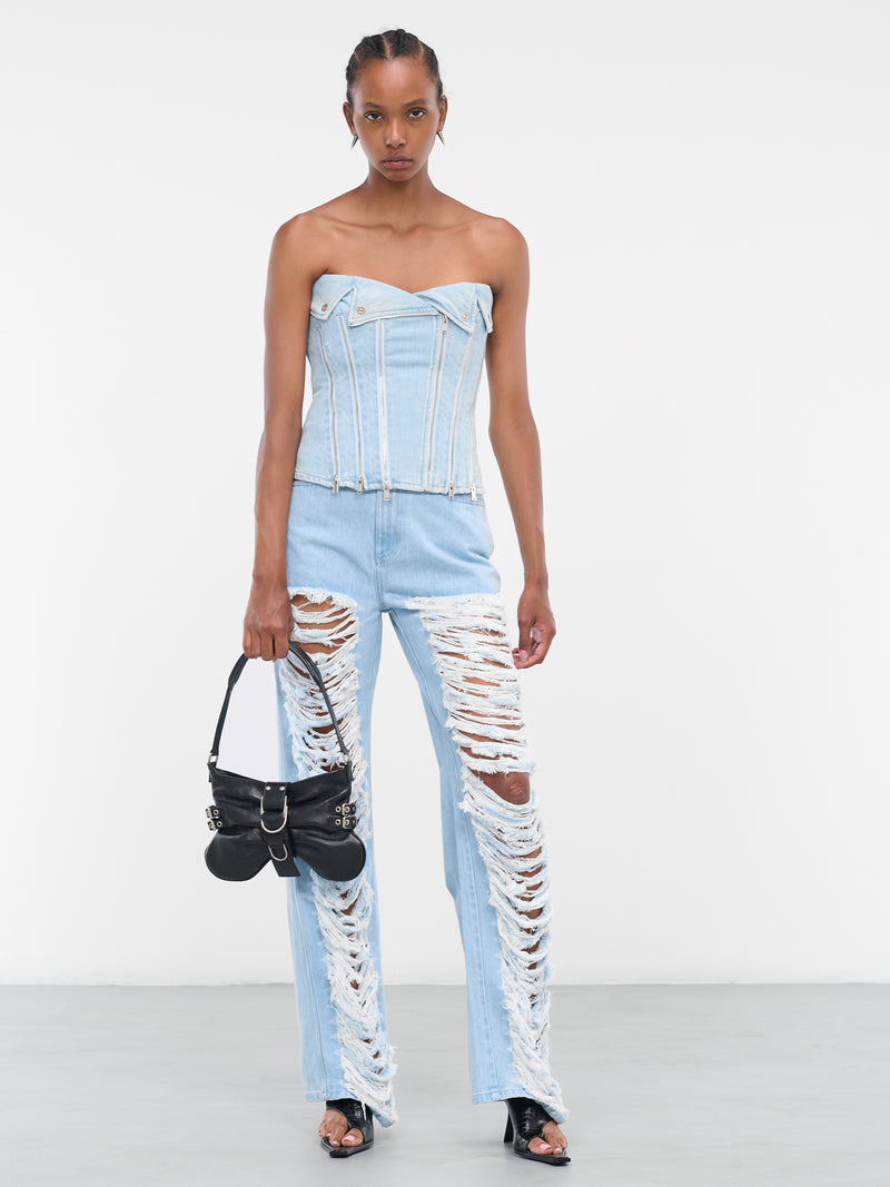 Denim Biker Corset (A3616P23-5037-CYAN)