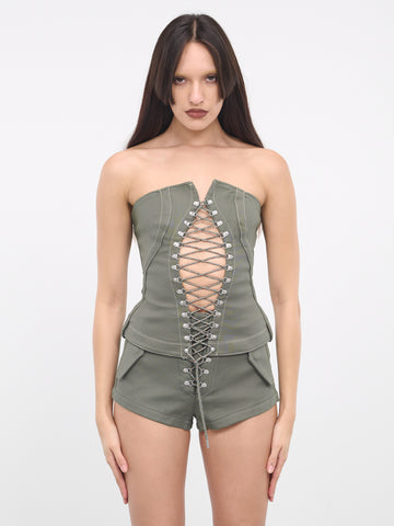 attitude アチチュード Corset tops gray 3月中限定 Hiking Laced Corset (A3656-4035-MERCURY)