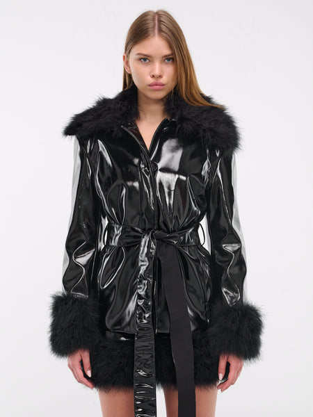 BLUMARINE Patent Faux Leather Coat | H. Lorenzo