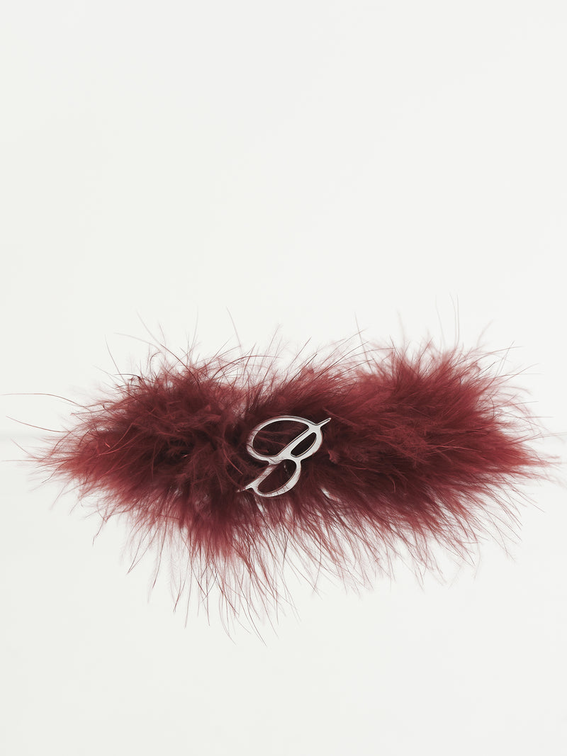 Feather Logo Bracelet (A42-2W270A-BURGUNDY)
