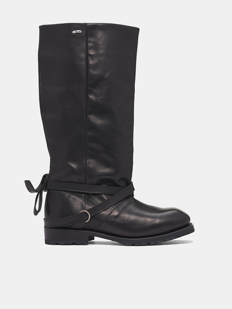 Black High Engine Leather Boots (A4257HB-HIGH-ENGINE-BLACK)