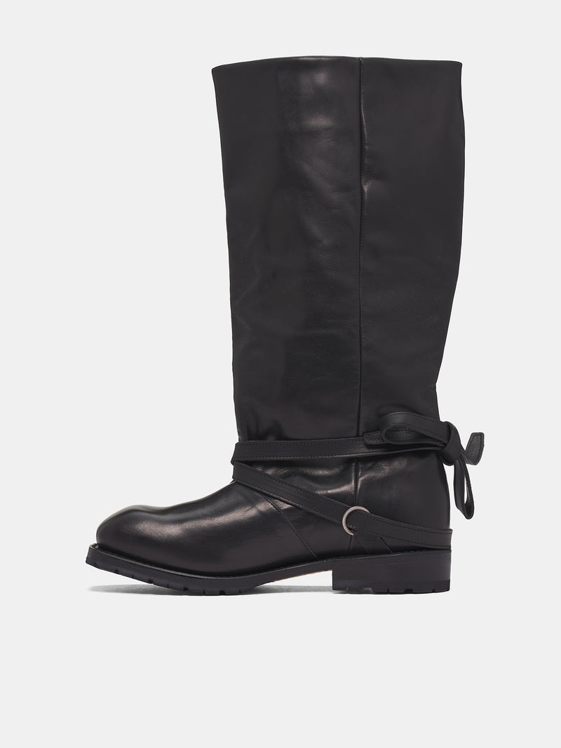 Black High Engine Leather Boots (A4257HB-HIGH-ENGINE-BLACK)