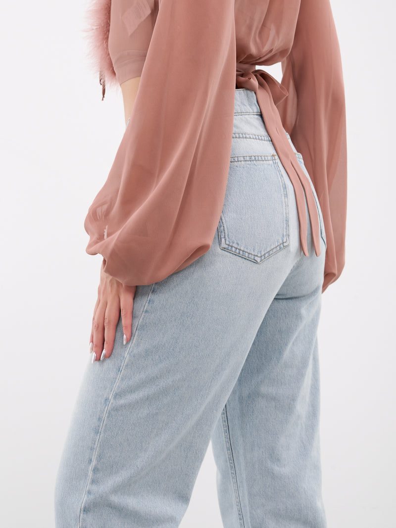 Cropped Denim Jeans (A44-4J087A-D0645-AQUAMARINE)