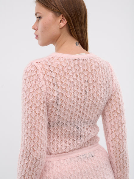 BLUMARINE 売れ筋商品|||ブルマリン ニット&セーター アウター レディース Sweaters Pink cardigan_in_cashmere_con_botto